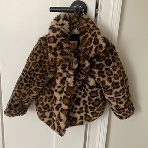 C&C California Girls Leopard Faux Fur Coat